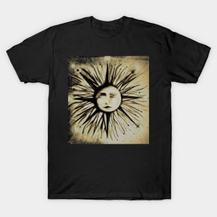art deco sun sunray sepia drawing by Jackie Smith T-Shirt